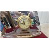 Image 2 : United Sailboat Ship's Wheel Electric Mantel Clock with Mirrored Chrome Sails Lights up 18" Tall