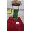 Image 5 : Mid-Century Green Spaghetti Floor Lamp/Ashtray Stand with Brass Frame and Wood Accents