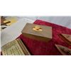 Image 8 : Cribbage Board Collection with Brass Inlay Board, Poker Chips, and Playing Cards