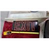 Image 8 : 2xVintage Metal Exit Sign with Ceiling Mount Pole