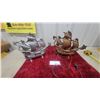 Image 1 : Two Cast Metal Sailing Ship Figurines, One Lamp One Door Stop