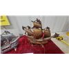 Image 2 : Two Cast Metal Sailing Ship Figurines, One Lamp One Door Stop