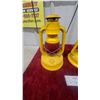 Image 3 : Pair of Yellow Dietz Kerosene Lanterns with Red Globes