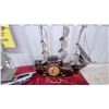 Image 3 : Snider Art Deco Sailing Ship Clock with Chrome Sails and Chrome One Lights Up
