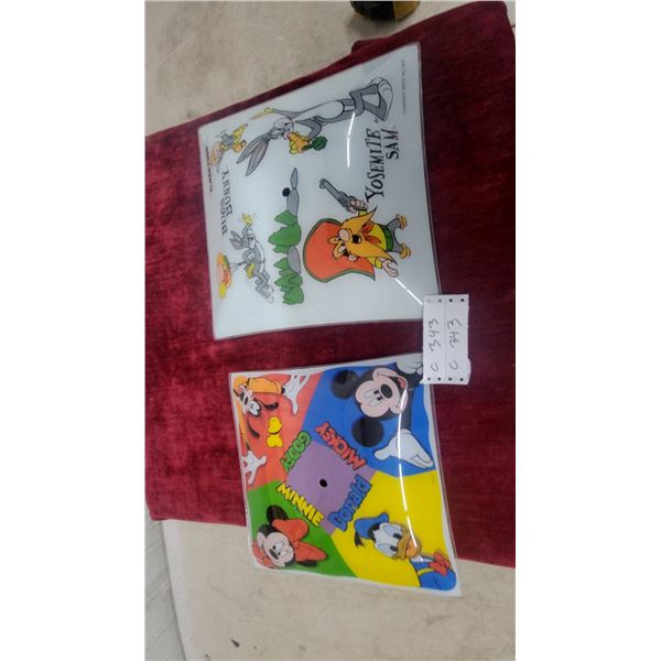 Looney Tunes and Disney Character Glass Ceiling Light Shade Covers 13.6"×13 6" and12 X 12"