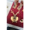 Image 4 : Vintage Wood Carved Deer Head Wall Plaque, Metal Pheasant and Gunter Book Ends, and More