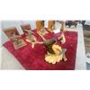 Image 5 : Vintage Wood Carved Deer Head Wall Plaque, Metal Pheasant and Gunter Book Ends, and More