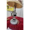 Image 3 : Vintage Nautical Ship's Wheel Chrome Table Lamp with Sailing Ship Parchment Shade