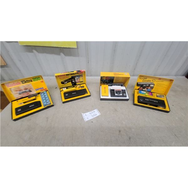 Kodak 110 Film Camera Collection Including Ektra 200, Ektralite 500, x15f and 10 with Package and