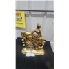 Image 5 : Gold-Tone Western Cowboy on Bucking Horse Mantel Clock with Fence Detail Sessions
