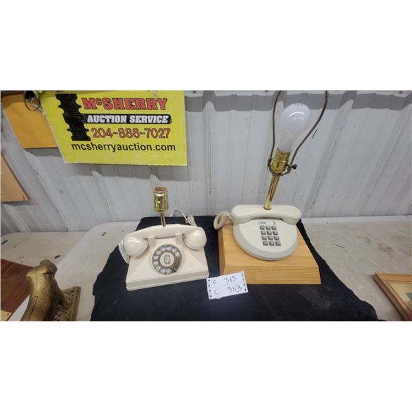 MTS Rotary Dial Telephone Lamp and Push-Button Telephone Lamp