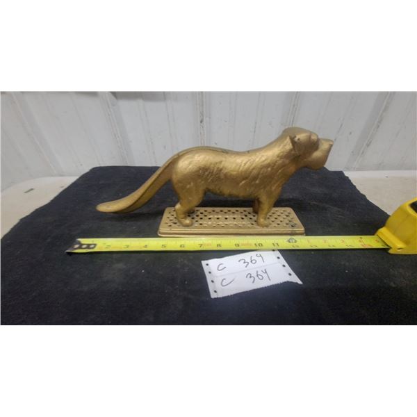 Brass Dog Cast Nut Cracker Vintage