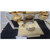 Image 2 : Vintage French-Style Rotary Dial Telephone with Brass Accents and Cream Finish