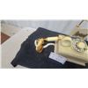 Image 5 : Vintage French-Style Rotary Dial Telephone with Brass Accents and Cream Finish