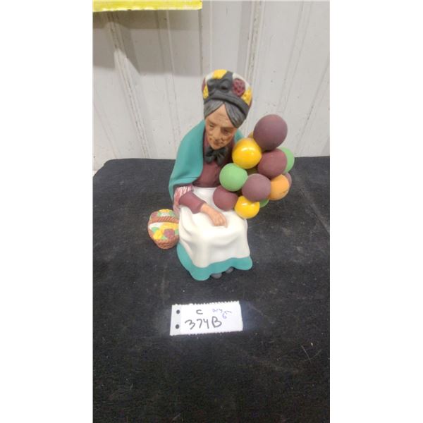 Royal Doulton "the Old Balloon Seller" Figurine, Signed David Capewell September 1987 Ceramic