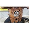 Image 4 : Two German-Style Carved Wood Cuckoo Clocks with Pinecone Weights and Accessories
