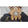 Image 3 : Carved Wood Cuckoo Clock with Pinecone Weights, Pendulum, and Chain German
