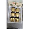 Image 2 : Thermo Serv Insulated Cups Set of Six Gold and Black with Wire Handles in Original Box N.O.S. and