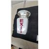 Image 3 : Two Vintage Milk Glass Exit Sign Light Fixtures with Chrome and Black Bases