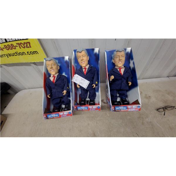 President Bill Clinton Dancin' Machine Singing Dancing Figures, Lot of Three