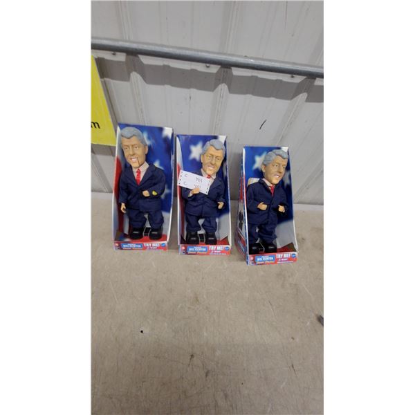 President Bill Clinton Dancin' Machine Animated Singing Figures, Lot of Three