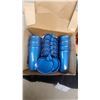 Image 2 : Princess Beverage Set, Blue Plastic Cups with Coasters, and Red Glass Shot Set with Carrier Plus