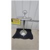 Image 1 : Vintage Chrome and Aluminum Pedestal Smoking Stand with Decorative Handle