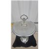 Image 2 : Vintage Chrome and Aluminum Pedestal Smoking Stand with Decorative Handle