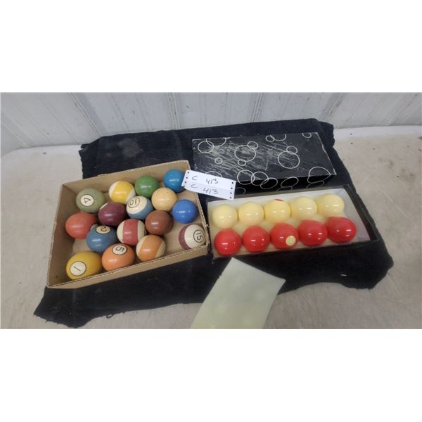 Vintage Pool Ball Set with Bumper Pool Balls and More