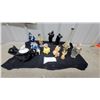 Image 1 : Collection of Ceramic Figurines, Black Cat Teapot and Art Nouveau Bud Vase and More