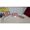 Image 1 : Three Vintage Exit Signs with Red Lettering and More