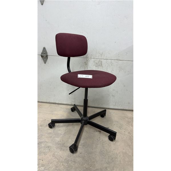 Burgundy Upholstered Office Chair with Five-Star Caster Base
