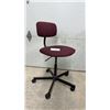 Image 1 : Burgundy Upholstered Office Chair with Five-Star Caster Base