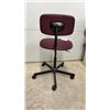 Image 2 : Burgundy Upholstered Office Chair with Five-Star Caster Base
