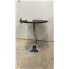 Image 1 : Adjustable Height Round Pedestal Table with Black Top and Chrome Base 26 x 24"