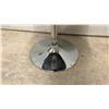 Image 2 : Adjustable Height Round Pedestal Table with Black Top and Chrome Base 26 x 24"