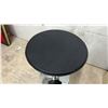 Image 4 : Adjustable Height Round Pedestal Table with Black Top and Chrome Base 26 x 24"