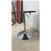 Image 5 : Adjustable Height Round Pedestal Table with Black Top and Chrome Base 26 x 24"