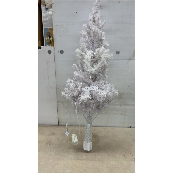 White Artificial Christmas Tree with Pre-Lit LED Lights and Controller 45" Tall