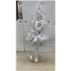 Image 1 : White Artificial Christmas Tree with Pre-Lit LED Lights and Controller 45" Tall