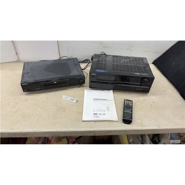 Sony DVP-S530D CD/DVD Player with Onkyo Receiver, Manual, Remote
