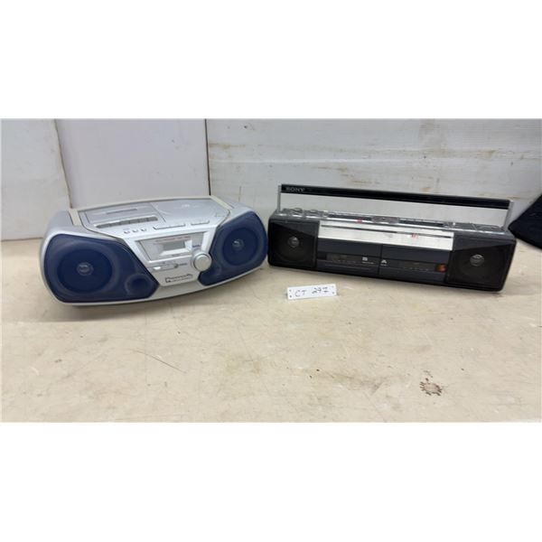 Panasonic CD Boombox and Sony CFS-W301 FM/AM Stereo Dual Cassette-Corder, No Power Cords