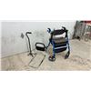 Image 1 : Guardian Rollator Walker with Seat, Quad Cane, and Bed Assist Rail