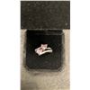 Image 3 : Platinum Plated 1.0 Total Carat Weight Pink Simulated Diamond Double Heart Ring Size 7