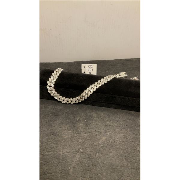 NEW Platinum Plated 14.0mm Iced Out Cuban Link Necklace - 19" Long