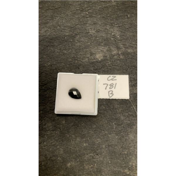 4.8-Carat Natural Black Onyx Pear Cut Gemstone, 10 x 14 Mm