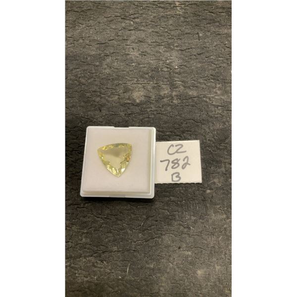13.2 Carat Natural Lemon Quartz Trillion Cut Gemstone, 18.3 Mm X 18.3 Mm