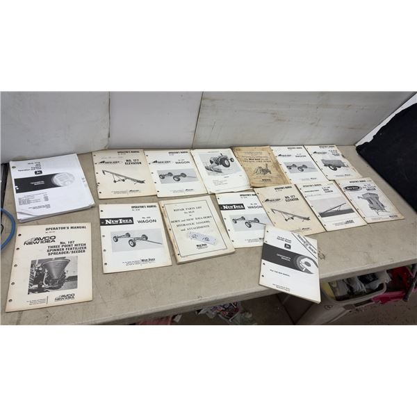 New Idea and John Deere Farm Equipment Operator's Manuals, Wagons, Elevators, and More