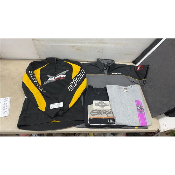 Ski-Doo Team Fleece Pullover and Can-Am Button-Up Shirt, Size Medium