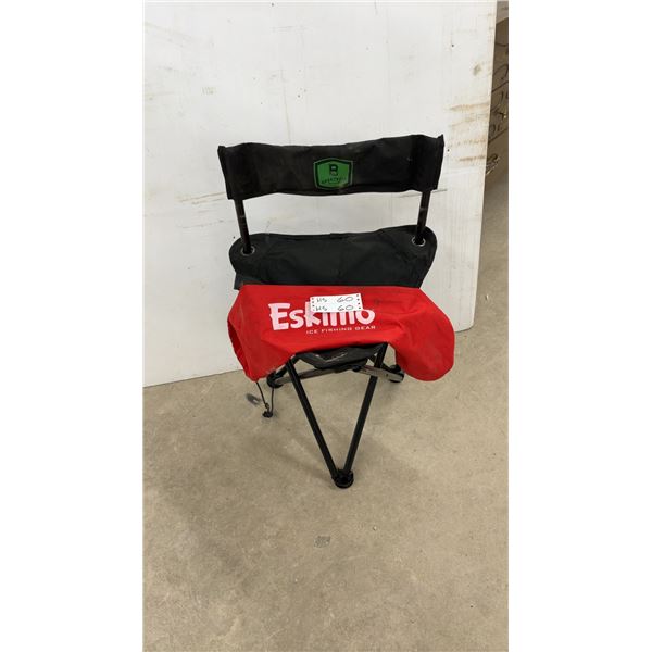 Barronett Blinds Folding Tripod Stool with Eskimo Ice Fishing Gear Carry Bag